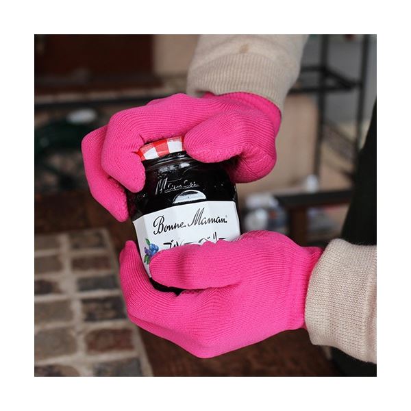 （まとめ）福徳産業 CuCuRa（キュキュラ） すべり止め付軍手 ライトピンク 1双[x10]