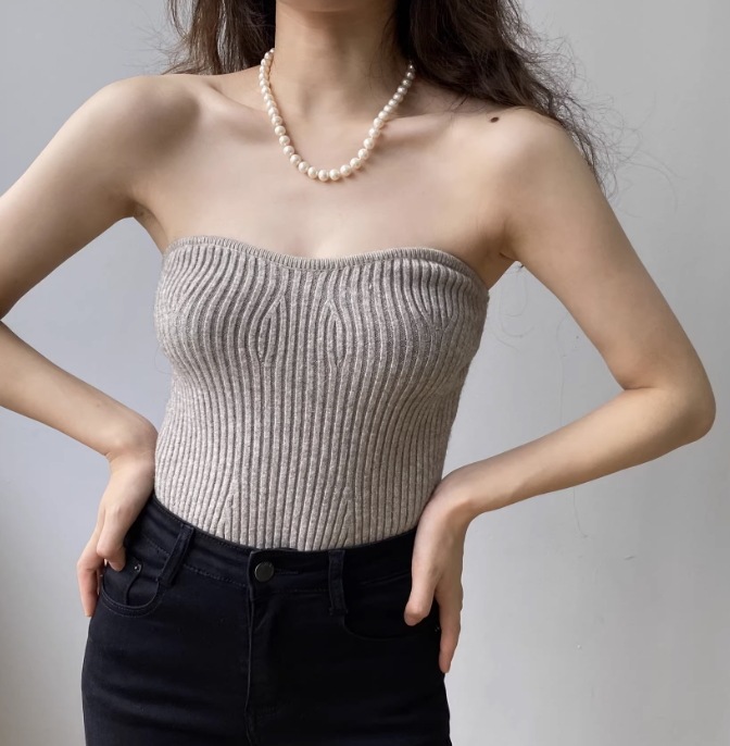 トップス レディース ニット セーター ベアトップ タイト ニット 夏服 6色 スリム タイト 細身 インスタ映え SNS 映え モテ 楽ちん 着痩せ 若見え 着回し コーディネート 重ね着 無地 色