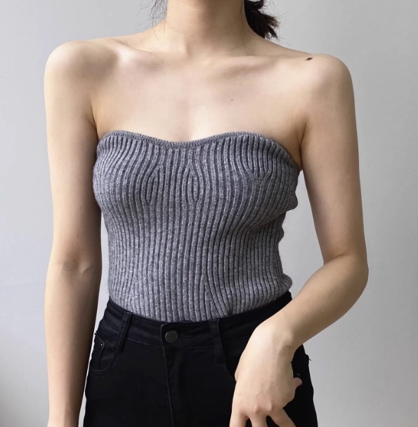 トップス レディース ニット セーター ベアトップ タイト ニット 夏服 6色 スリム タイト 細身 インスタ映え SNS 映え モテ 楽ちん 着痩せ 若見え 着回し コーディネート 重ね着 無地 色