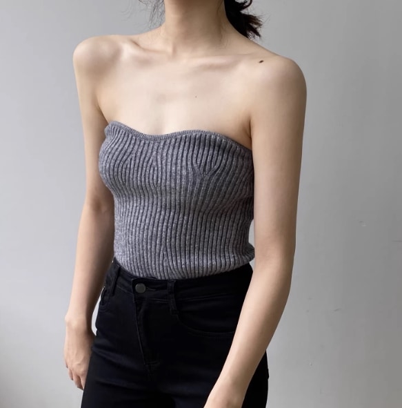 トップス レディース ニット セーター ベアトップ タイト ニット 夏服 6色 スリム タイト 細身 インスタ映え SNS 映え モテ 楽ちん 着痩せ 若見え 着回し コーディネート 重ね着 無地 色