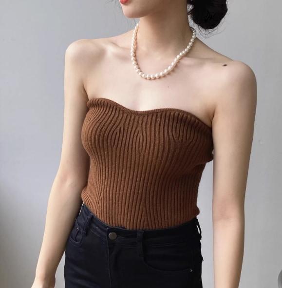 トップス レディース ニット セーター ベアトップ タイト ニット 夏服 6色 スリム タイト 細身 インスタ映え SNS 映え モテ 楽ちん 着痩せ 若見え 着回し コーディネート 重ね着 無地 色