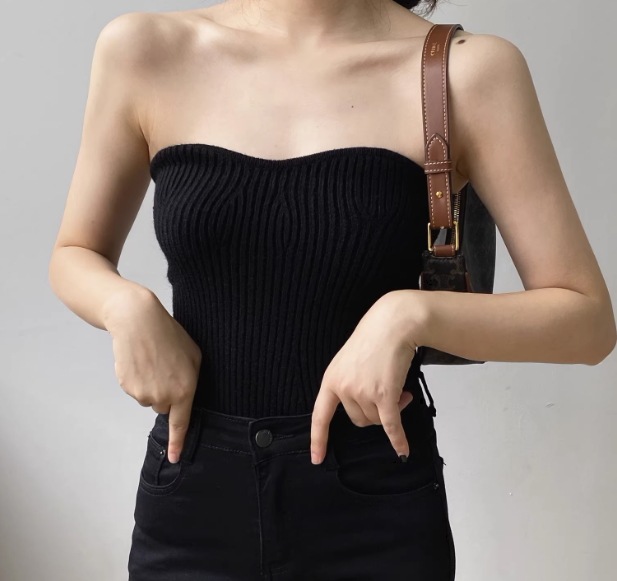 トップス レディース ニット セーター ベアトップ タイト ニット 夏服 6色 スリム タイト 細身 インスタ映え SNS 映え モテ 楽ちん 着痩せ 若見え 着回し コーディネート 重ね着 無地 色