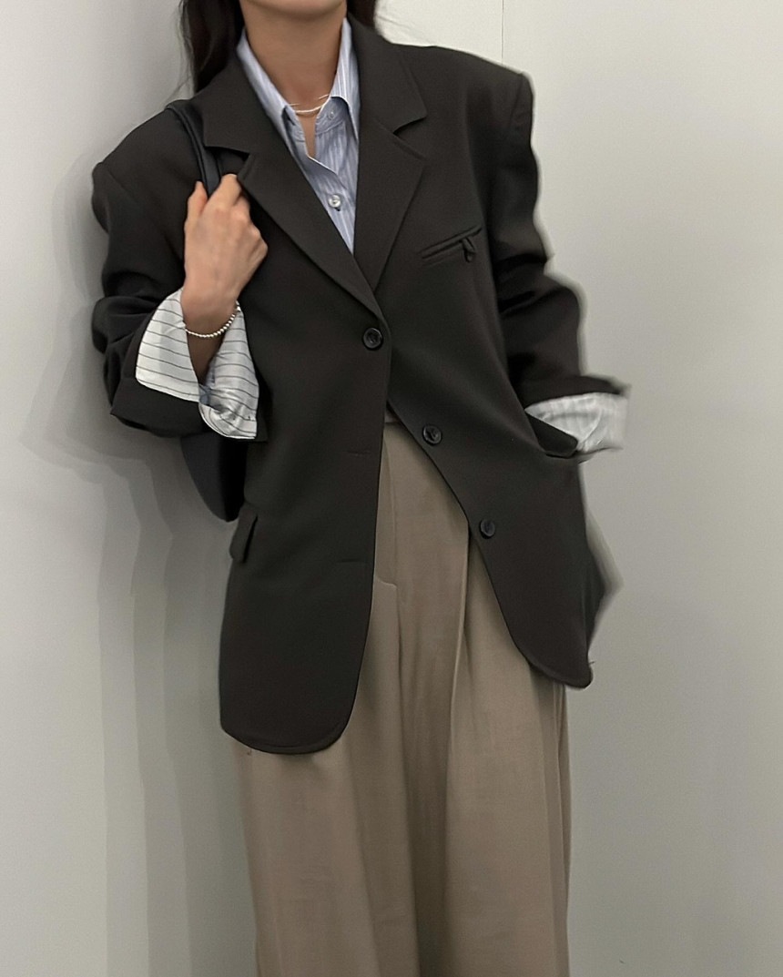 韓国ファッション レディース 冬アウター 気質シンプル コミューター・バック・スプリット・バーサタイル・ブレザー 韓国ファッション レディース 冬アウター 気質シンプル コミューター・バック・スプリット・バーサタイル・ブレザー