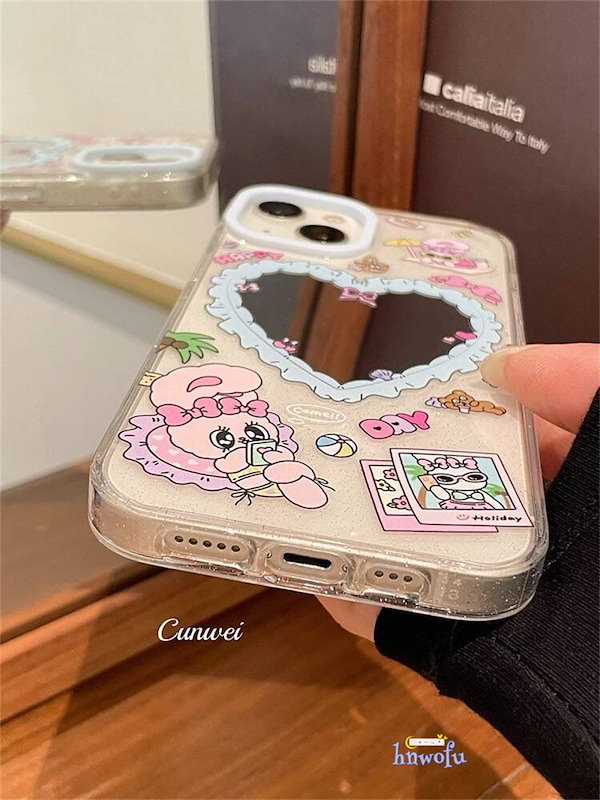 Qoo10] エスターバニー ミラー付き iphone