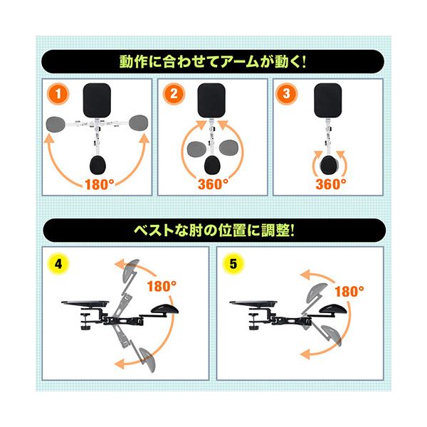 サンワダイレクトエルゴノミクスアームレスト (マウスパッド付きクランプ式ホワイト) 200-TOK010W 1個 サンワダイレクトエルゴノミクスアームレスト (マウスパッド付きクランプ式ホワイト) 200-TOK010W 1個