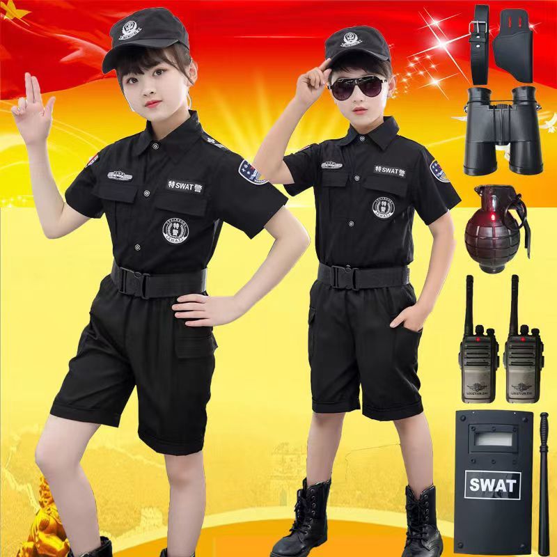 子供用警察官コスム警察少年軍服夏スーツコスプレ衣装 子供用警察官コスム警察少年軍服夏スーツコスプレ衣装