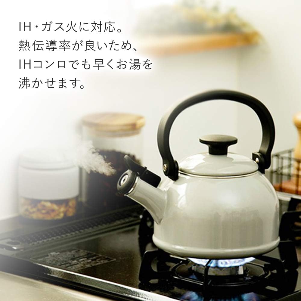 富士ホーロー 笛吹きケトル IH対応 コットン 1.6L スモークブルー CTN-1.6WK.SB 富士ホーロー 笛吹きケトル IH対応 コットン 1.6L スモークブルー CTN-1.6WK.SB