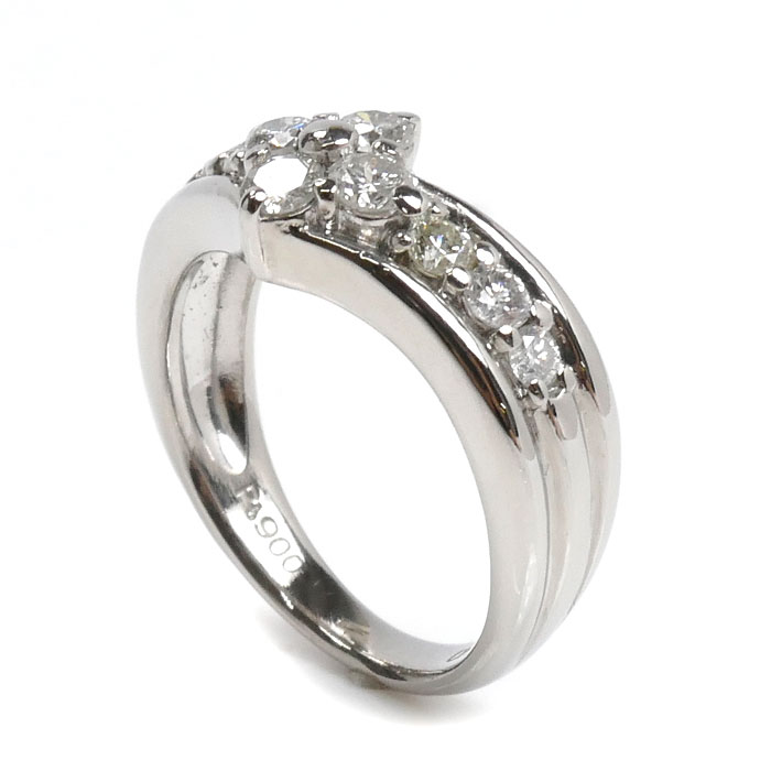 Pt900プラチナ リング・指輪 ダイヤモンド0.54ct 7号 5.7g レディース 中古 美品 Pt900プラチナ リング・指輪 ダイヤモンド0.54ct 7号 5.7g レディース 中古 美品