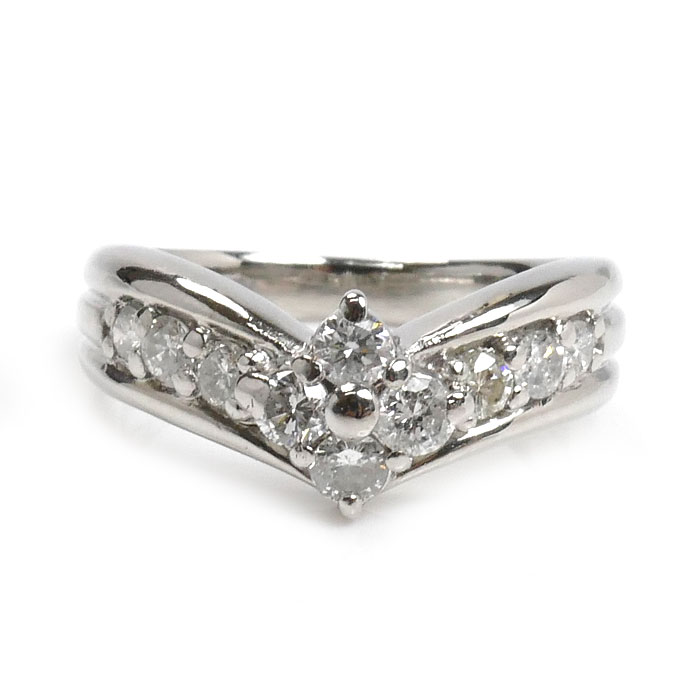 Pt900プラチナ リング・指輪 ダイヤモンド0.54ct 7号 5.7g レディース 中古 美品 Pt900プラチナ リング・指輪 ダイヤモンド0.54ct 7号 5.7g レディース 中古 美品