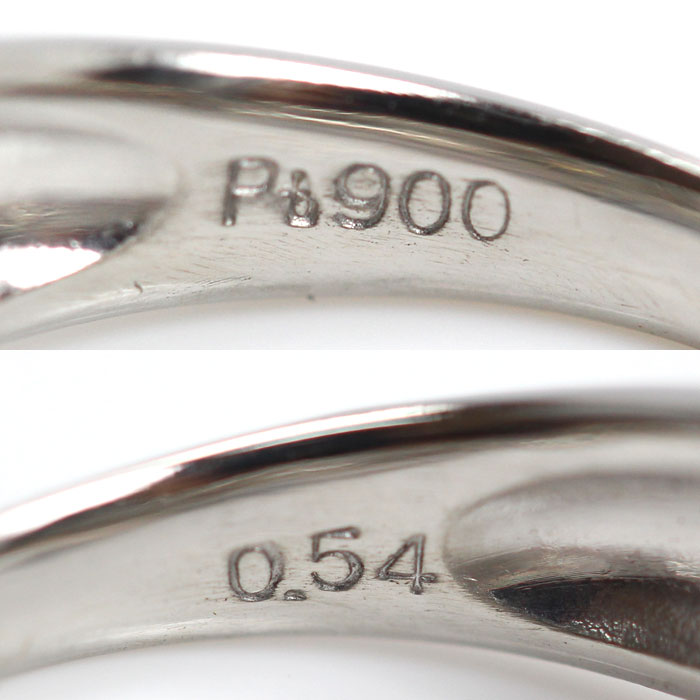 Pt900プラチナ リング・指輪 ダイヤモンド0.54ct 7号 5.7g レディース 中古 美品 Pt900プラチナ リング・指輪 ダイヤモンド0.54ct 7号 5.7g レディース 中古 美品