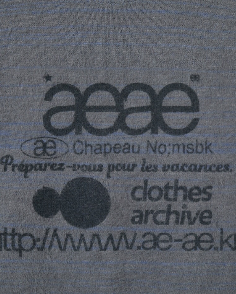 【aeae】 WEB LOGO HAIRY KNIT : SMOKY BLUE