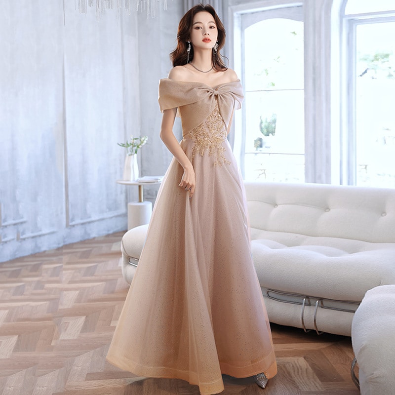 パーティードレスワンショルダーイブニングドレス2025作ブルー宴会ドレス パーティードレスワンショルダーイブニングドレス2025作ブルー宴会ドレス