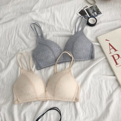 【新品開催 】フランス語　レース　アメリカバック　下着　小さな胸　少女　ブラジャー　春夏季　セクシー