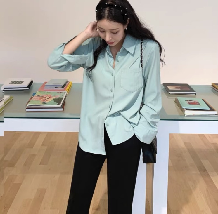 オフィスカジュアル シンプルシャツ 11カラー展開 パステルカラー くすみカラー レディース シャツ ブラウス 羽織 ロング 長袖 襟付き 角襟 ストレート Iライン オフィスカジュアル シンプルシャツ 11カラー展開 パステル