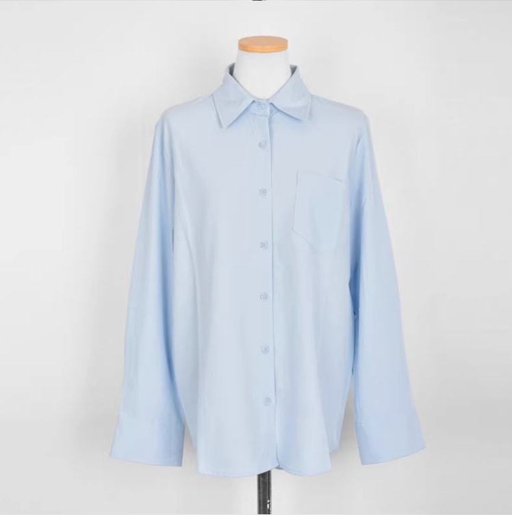 オフィスカジュアル シンプルシャツ 11カラー展開 パステルカラー くすみカラー レディース シャツ ブラウス 羽織 ロング 長袖 襟付き 角襟 ストレート Iライン オフィスカジュアル シンプルシャツ 11カラー展開 パステル
