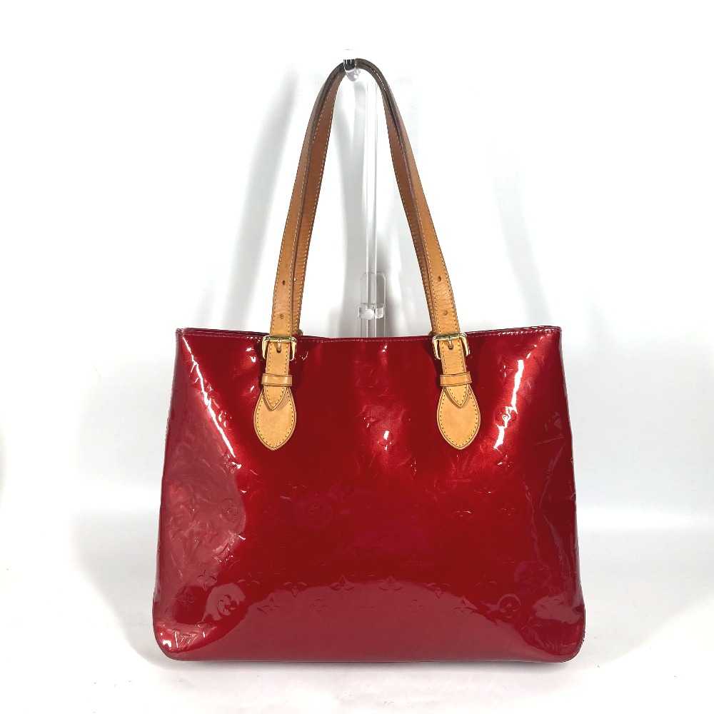 ショルダーバッグ M91989 ブレントウッド モノグラムヴェルニ カバン トートバッグ 肩掛け モノグラムヴェルニ ポムダムール レッド