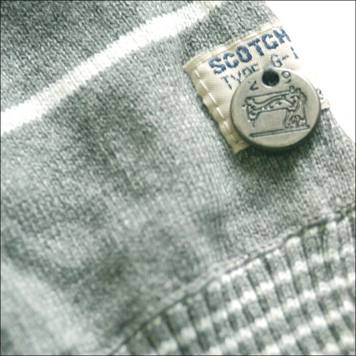 スコッチ&ソーダ スコッチアンドソーダ scotch&soda メンズ 長袖 ニット カーディガン ボーダー グレー ホワイト トップス カジュアル サーフ セレブ ストリート ヨーロピアン ヴィンテ