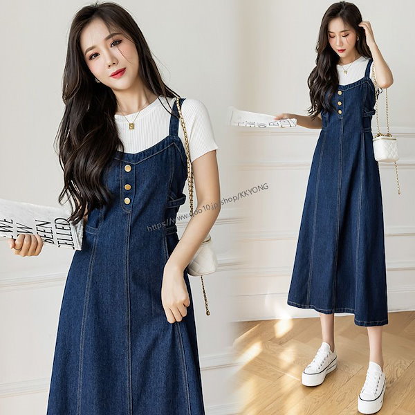 Qoo10] デニムワンピレディース服 ワンピース