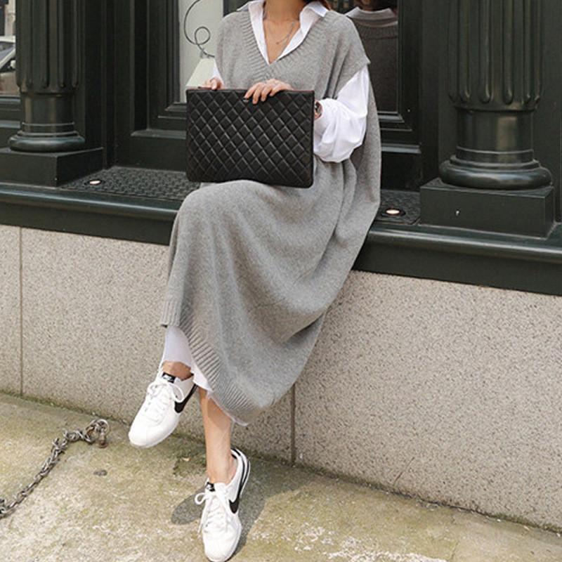 ジャンパースカート ニットワンピース ロング丈 Vネック ワンピース 春秋 冬 カジュアル シンプル マキシ丈 ミディアム丈 コーデ おしゃれ ジャンパースカート ニットワンピース ロング丈 Vネック ワンピース 春秋 冬 カジュアル シンプル マキシ丈 ミディアム丈 コーデ おしゃれ