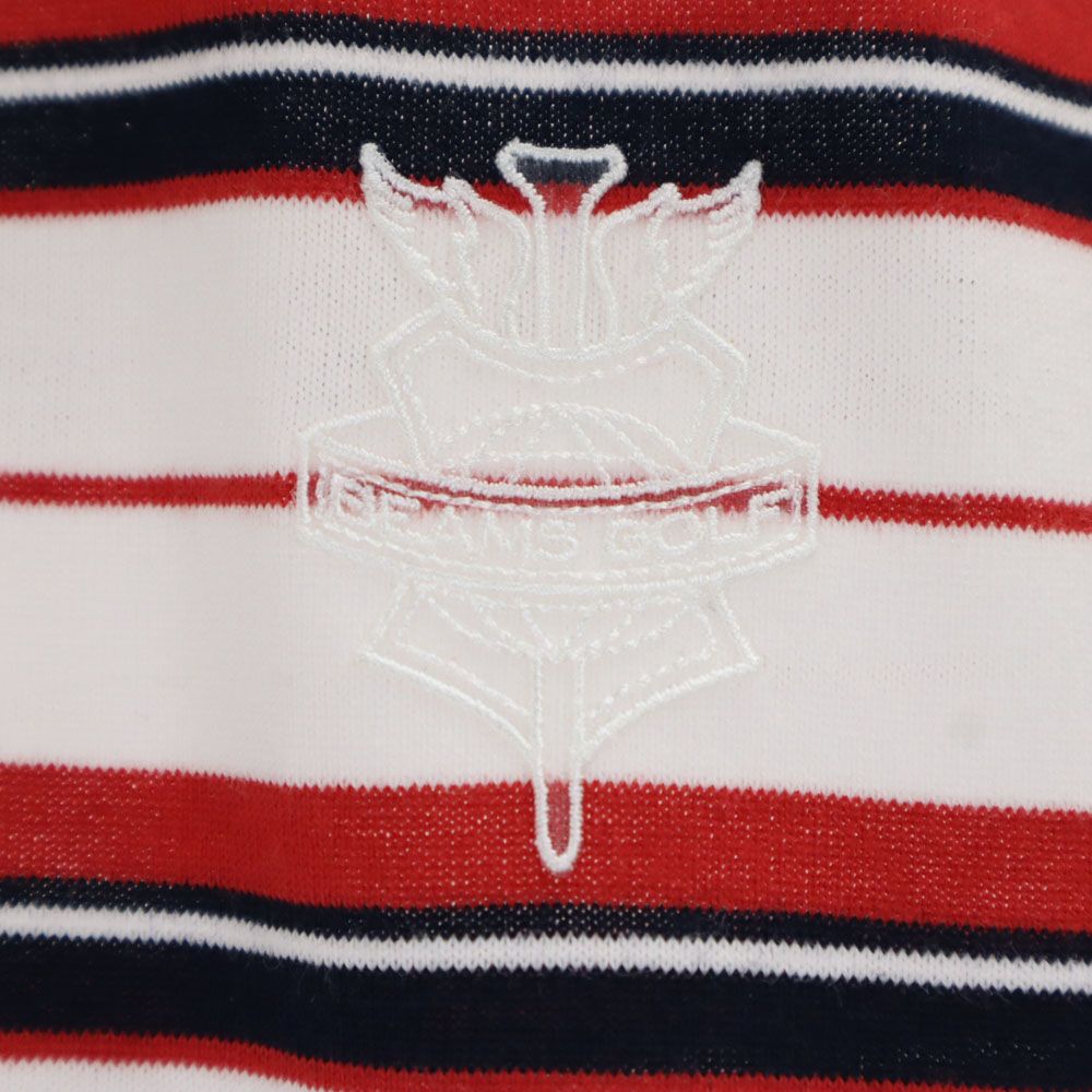 日本製 ボーダー柄 ゴルフ 半袖 ポロシャツ S ホワイト GOLF メンズ 日本製 ボーダー柄 ゴルフ 半袖 ポロシャツ S ホワイト GOLF メンズ