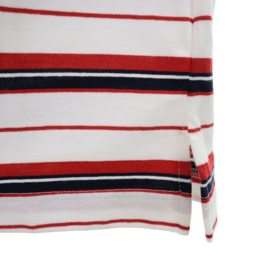 日本製 ボーダー柄 ゴルフ 半袖 ポロシャツ S ホワイト GOLF メンズ 日本製 ボーダー柄 ゴルフ 半袖 ポロシャツ S ホワイト GOLF メンズ