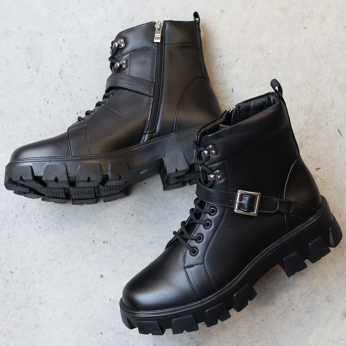 ブーツ メンズ レースアップ 厚底 5cmヒール サイドジップ 履きやすい 歩きやすい 防滑 レザー 合成皮革 編み上げ 秋 冬 1725 LOVEHUNTER 黒 ブラック ブーツ メンズ レースアップ 厚底 5cmヒール サイドジップ 履きやすい 歩きやすい 防滑 レザー 合成皮革 編み上げ 秋 冬 1725 LOVEHUNTER 黒 ブラック