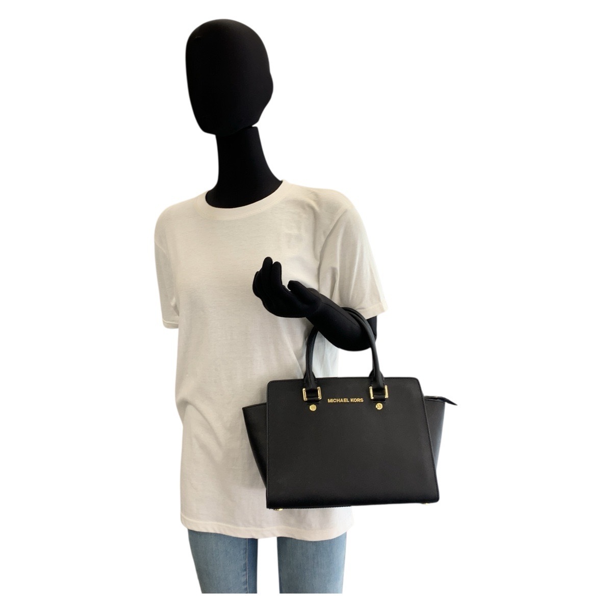 セルマ ブラック 黒 ゴールド金具 レザー 30S5GCYS1L ハンドバッグ レディース 503923