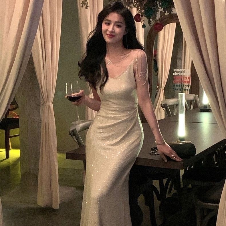 ワンピースドレスパーティードレス白キャミソールワンピース女フレンチデザインセンス気品優しい風スカート宴会バースデードレススカート ワンピースドレスパーティードレス白キャミソールワンピース女フレンチデザインセンス気品優しい風スカート宴会バースデードレススカート