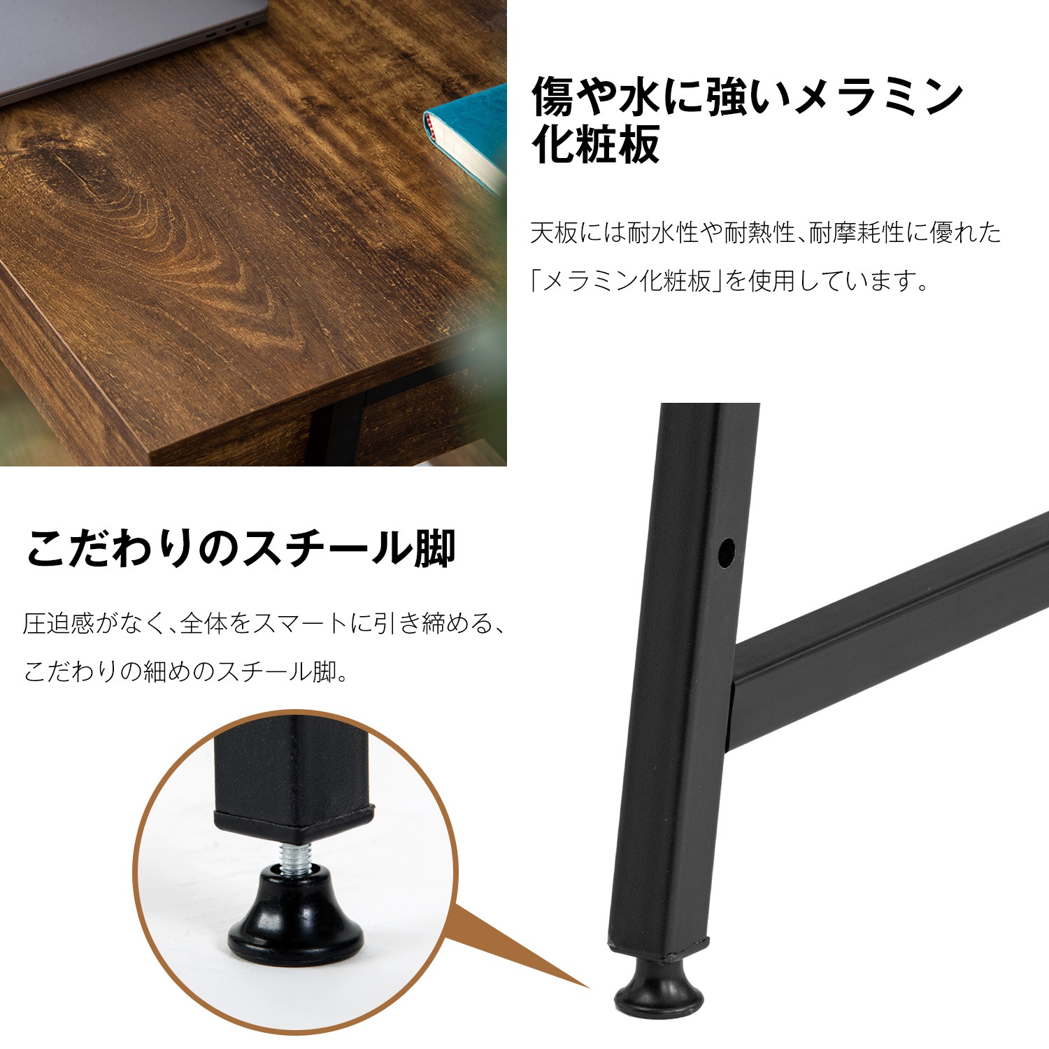 【国内出荷】【人気商品】パソコンデスク　引き出し付き　幅100*奥48 　グレー