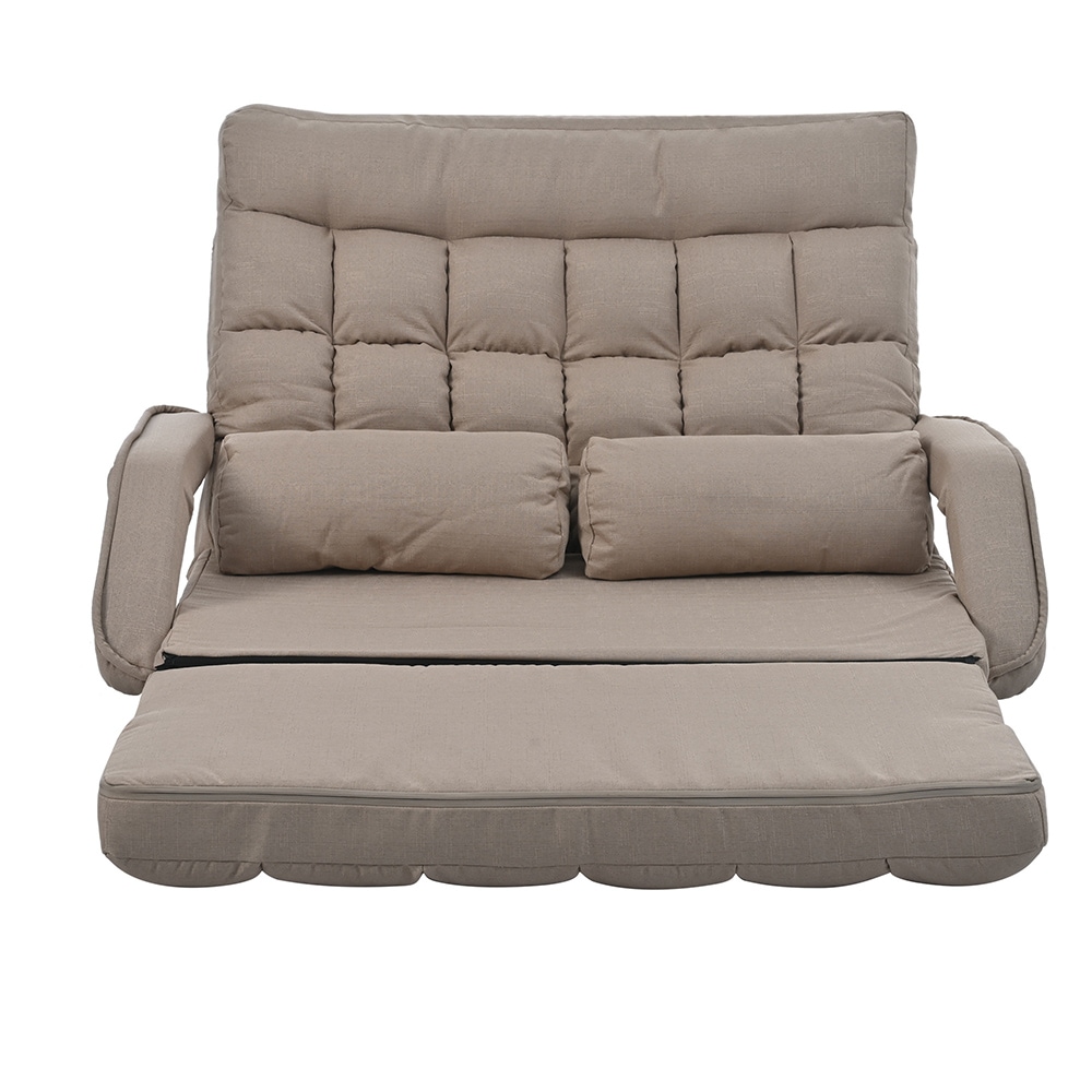 座椅子 二人掛け 4WAY 連動肘つき リクライニングソファ 折りたたみ 座いす 2人掛けソファー ハイバック リクライニング 低い椅子 ローソファー コンパクト リラックスチェア リクライニングチェ