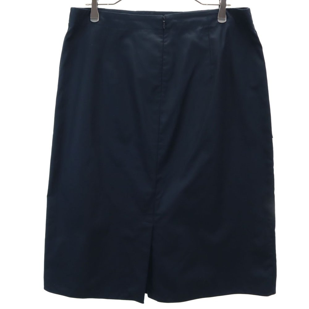 イタリア製 ミモレ丈 スカート 44 ネイビー NAVY レディース