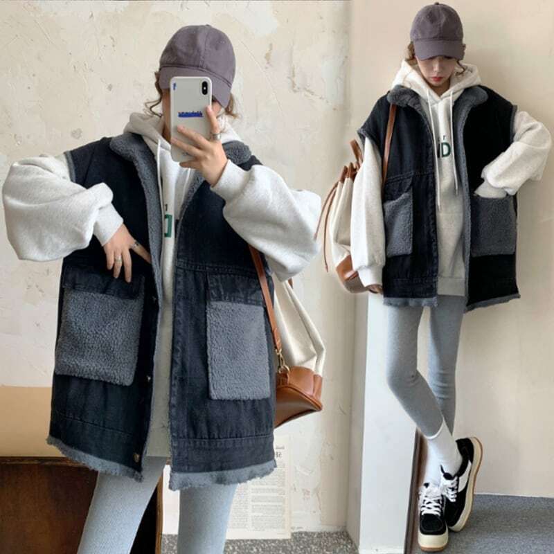 レディース レトロ ルーズ 裏起毛 厚手 デニム ベスト ノースリーブ 裏ボア もこもこ ふわふわ ポケット 大人可愛い ママコーデ ママファッション 韓国系 オルチャン 人気 トレンド 新作 20代 レディース レトロ ルーズ 裏起毛 厚手 デニム ベスト ノースリーブ 裏ボア もこもこ ふわふわ ポケット 大人可愛い ママコーデ ママファッション 韓国系 オルチャン 人気 トレンド 新作 20代