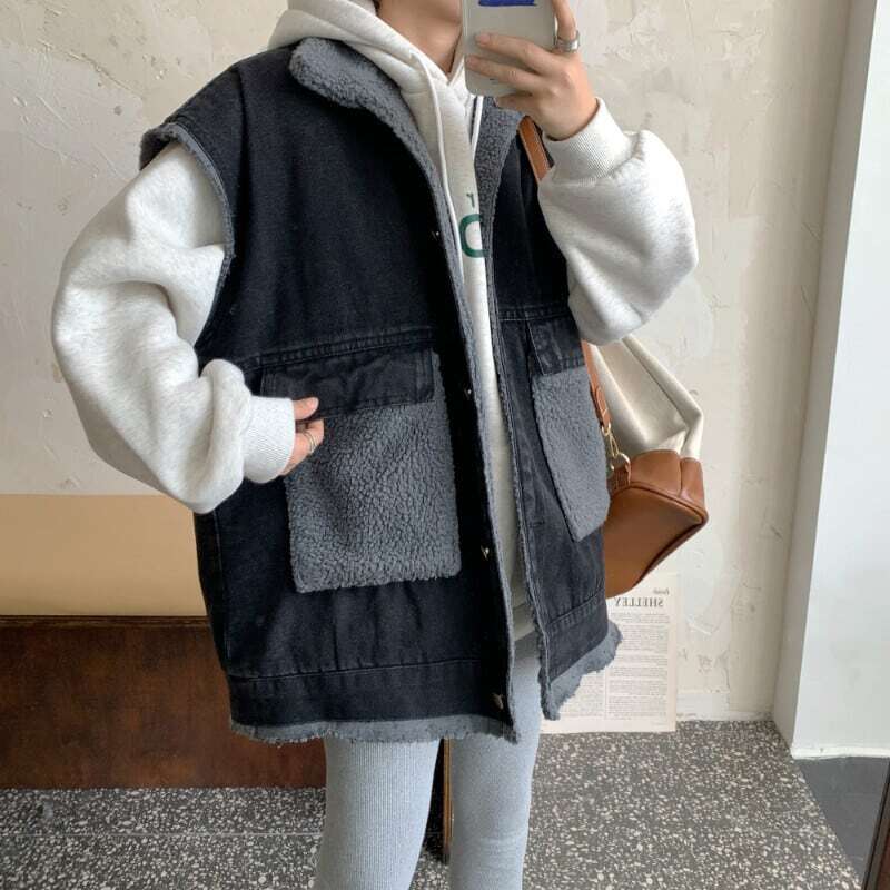 レディース レトロ ルーズ 裏起毛 厚手 デニム ベスト ノースリーブ 裏ボア もこもこ ふわふわ ポケット 大人可愛い ママコーデ ママファッション 韓国系 オルチャン 人気 トレンド 新作 20代 レディース レトロ ルーズ 裏起毛 厚手 デニム ベスト ノースリーブ 裏ボア もこもこ ふわふわ ポケット 大人可愛い ママコーデ ママファッション 韓国系 オルチャン 人気 トレンド 新作 20代