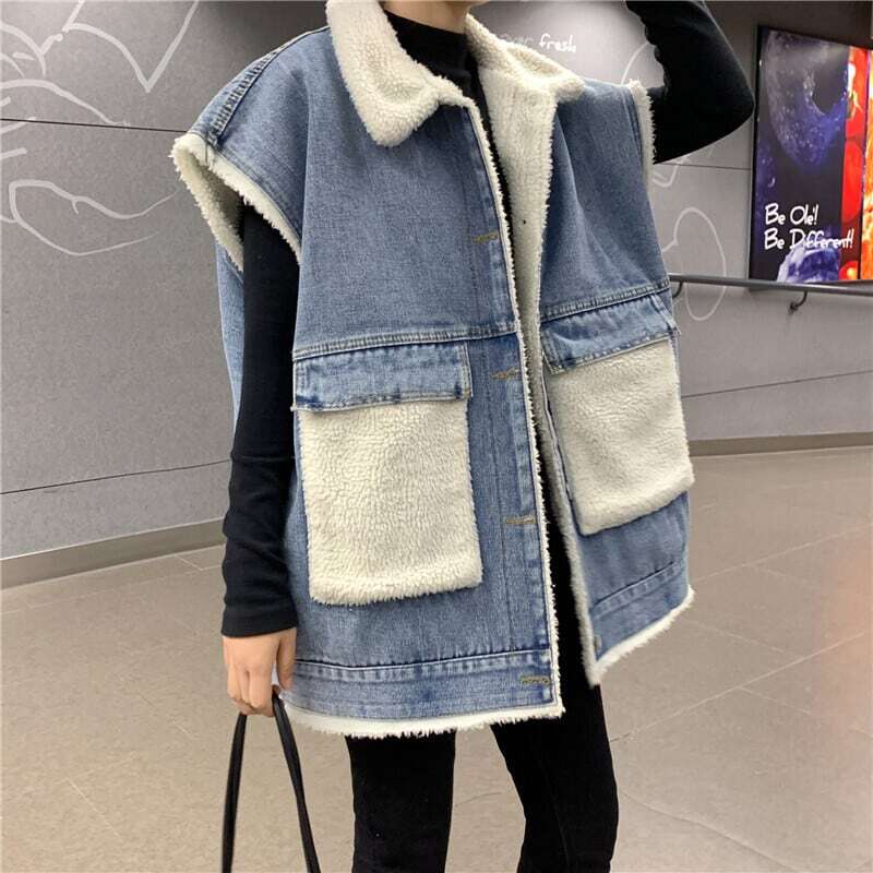レディース レトロ ルーズ 裏起毛 厚手 デニム ベスト ノースリーブ 裏ボア もこもこ ふわふわ ポケット 大人可愛い ママコーデ ママファッション 韓国系 オルチャン 人気 トレンド 新作 20代 レディース レトロ ルーズ 裏起毛 厚手 デニム ベスト ノースリーブ 裏ボア もこもこ ふわふわ ポケット 大人可愛い ママコーデ ママファッション 韓国系 オルチャン 人気 トレンド 新作 20代