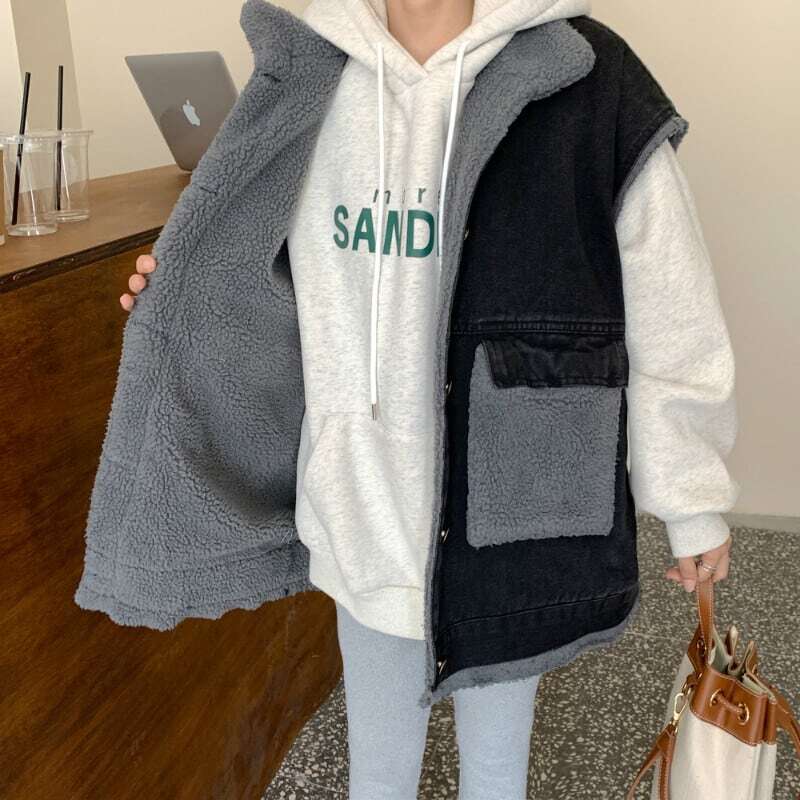 レディース レトロ ルーズ 裏起毛 厚手 デニム ベスト ノースリーブ 裏ボア もこもこ ふわふわ ポケット 大人可愛い ママコーデ ママファッション 韓国系 オルチャン 人気 トレンド 新作 20代 レディース レトロ ルーズ 裏起毛 厚手 デニム ベスト ノースリーブ 裏ボア もこもこ ふわふわ ポケット 大人可愛い ママコーデ ママファッション 韓国系 オルチャン 人気 トレンド 新作 20代