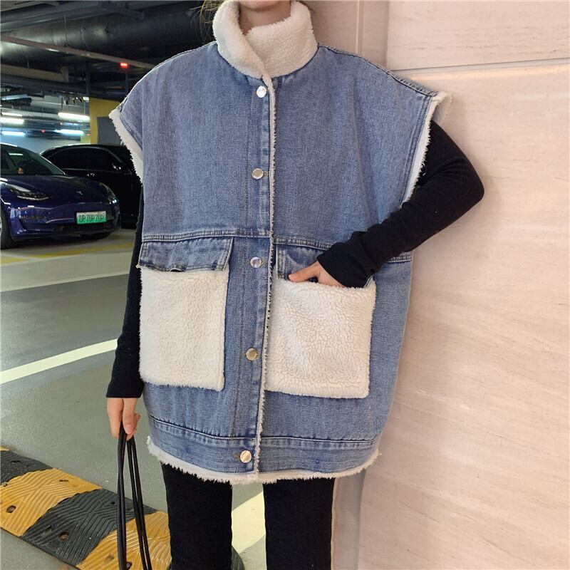 レディース レトロ ルーズ 裏起毛 厚手 デニム ベスト ノースリーブ 裏ボア もこもこ ふわふわ ポケット 大人可愛い ママコーデ ママファッション 韓国系 オルチャン 人気 トレンド 新作 20代 レディース レトロ ルーズ 裏起毛 厚手 デニム ベスト ノースリーブ 裏ボア もこもこ ふわふわ ポケット 大人可愛い ママコーデ ママファッション 韓国系 オルチャン 人気 トレンド 新作 20代