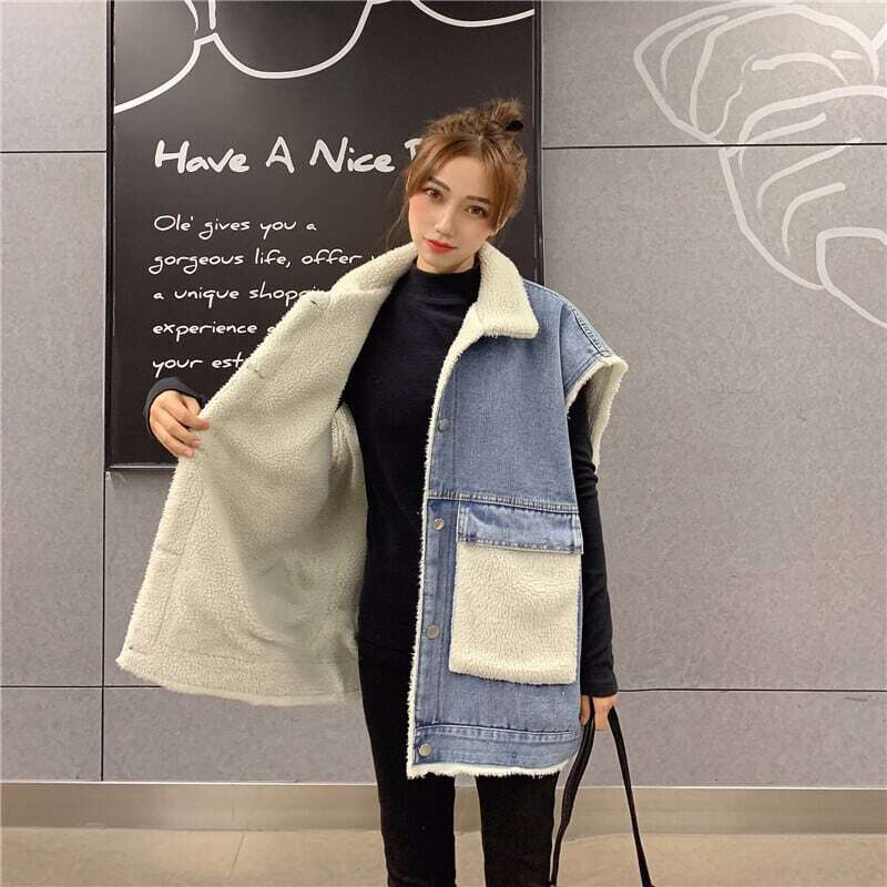 レディース レトロ ルーズ 裏起毛 厚手 デニム ベスト ノースリーブ 裏ボア もこもこ ふわふわ ポケット 大人可愛い ママコーデ ママファッション 韓国系 オルチャン 人気 トレンド 新作 20代 レディース レトロ ルーズ 裏起毛 厚手 デニム ベスト ノースリーブ 裏ボア もこもこ ふわふわ ポケット 大人可愛い ママコーデ ママファッション 韓国系 オルチャン 人気 トレンド 新作 20代