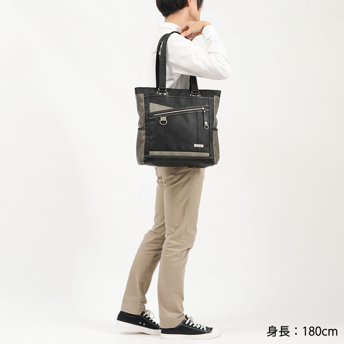 トートバッグ VHW ファスナー付き 肩掛け メンズ レディース VHW-5532 トートバッグ VHW ファスナー付き 肩掛け メンズ レディース VHW-5532