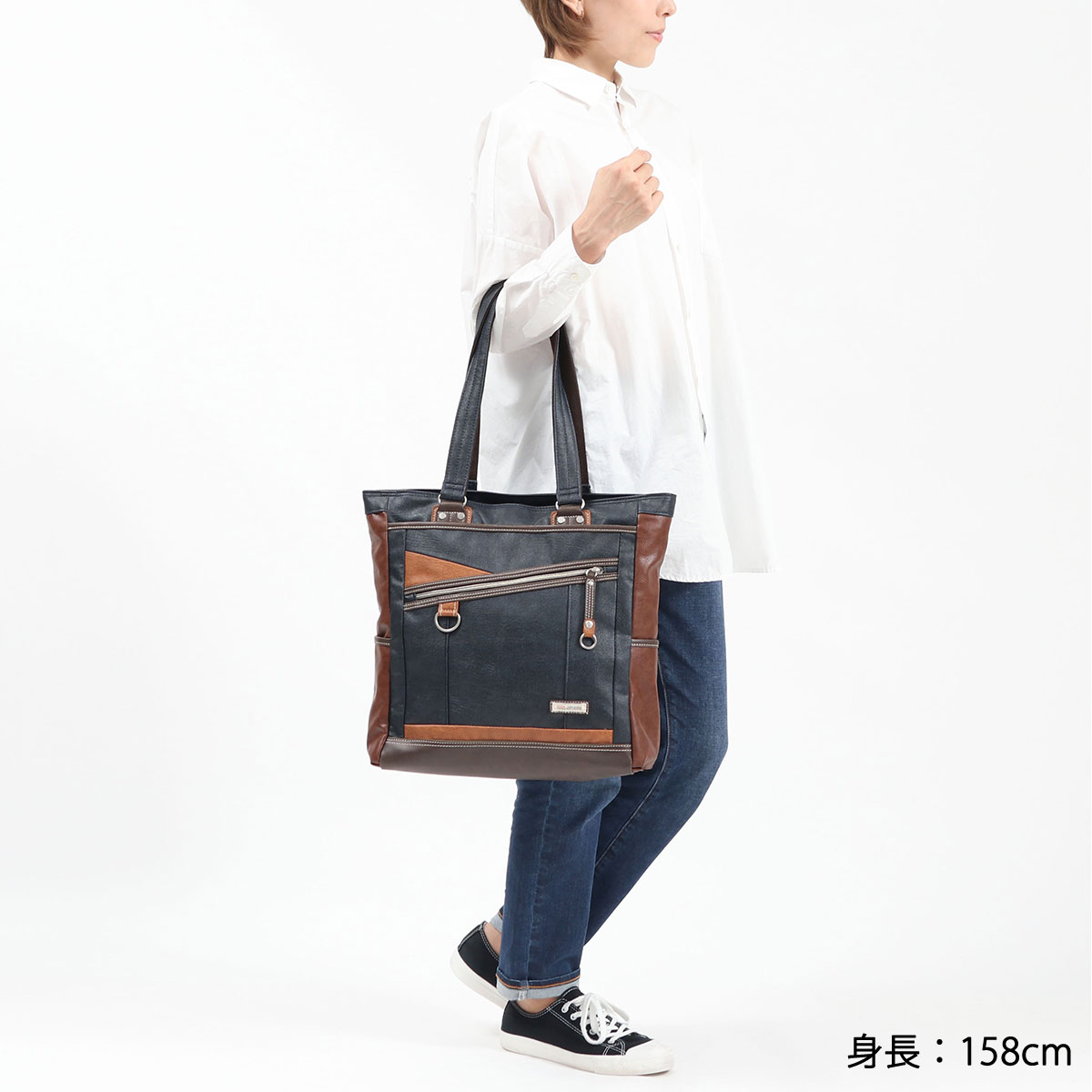 トートバッグ VHW ファスナー付き 肩掛け メンズ レディース VHW-5532 トートバッグ VHW ファスナー付き 肩掛け メンズ レディース VHW-5532