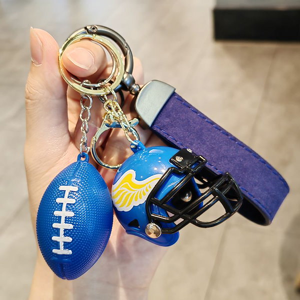 見事な Qoo10] アメリカンフットボールヘルメットキーホル ヘルメット