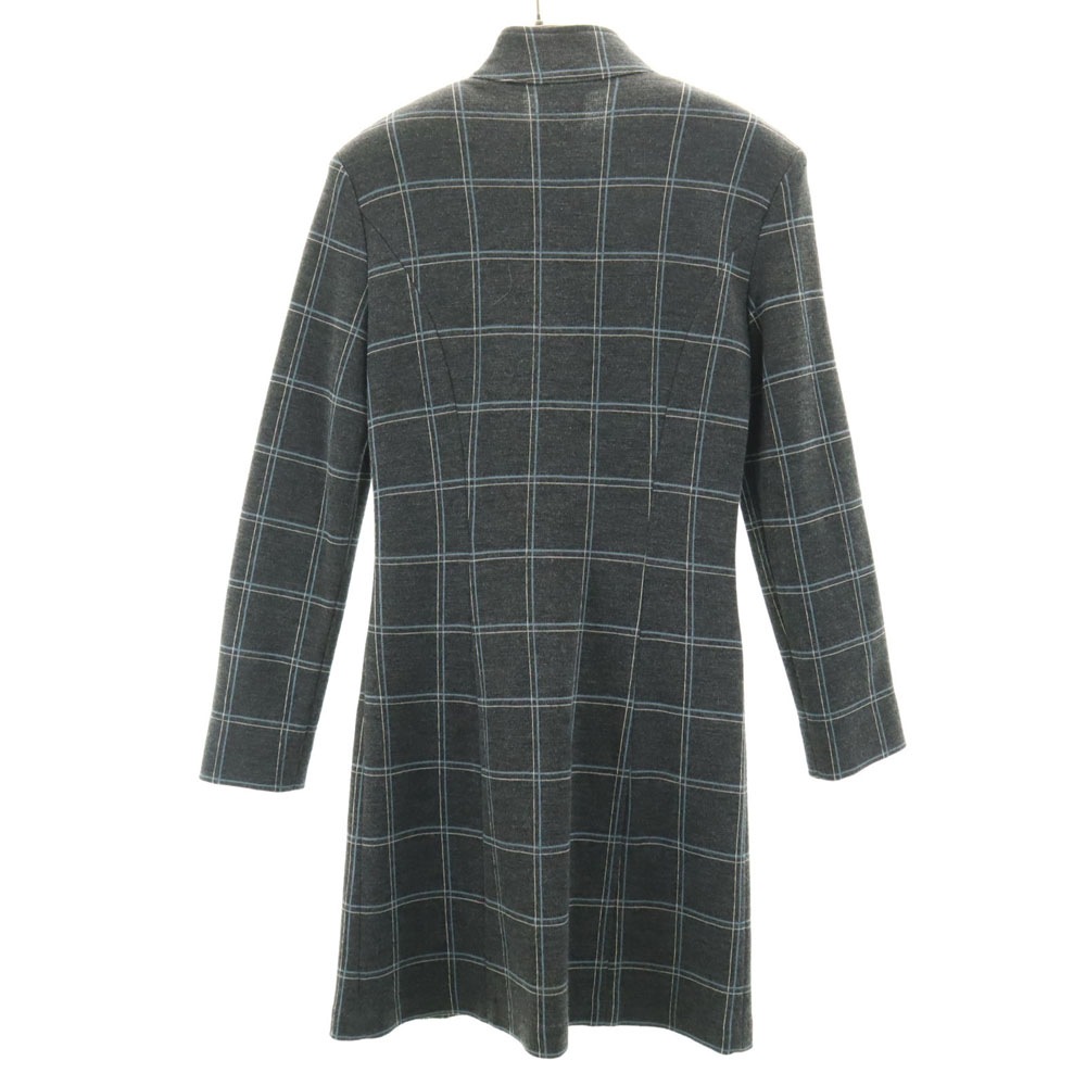 ジーンズクチュール ウールブレンド チェック柄 長袖 ワンピース 26/40 グレー JEANS COUTURE レディース 古着
