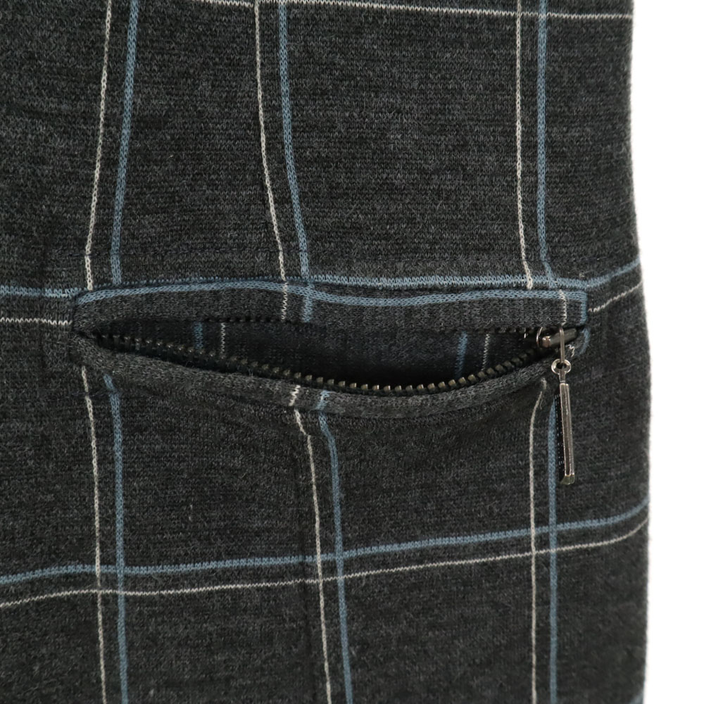 ジーンズクチュール ウールブレンド チェック柄 長袖 ワンピース 26/40 グレー JEANS COUTURE レディース 古着