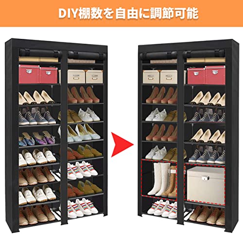 Goodraio シューズラック 10段 36-40足 防塵カバー 下駄箱 省スペース オーガナイザー 玄関収納 シューズボックス 靴入れ 収納棚 大容量 組み立て式 幅約90×奥行30×高さ167c Goodraio シューズラック 10段 36-40足 防塵カバー 下駄箱 省スペース オーガナイザー 玄関収納 シューズボックス 靴入れ 収納棚 大容量 組み立て式 幅約90×奥行30×高さ167c