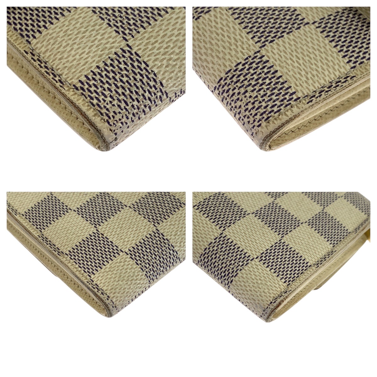 ダミエ アズール ポルトフォイユ サラ ホワイト グレー ゴールド金具 PVC N61735 長財布 ロングウォレット レディース 504765