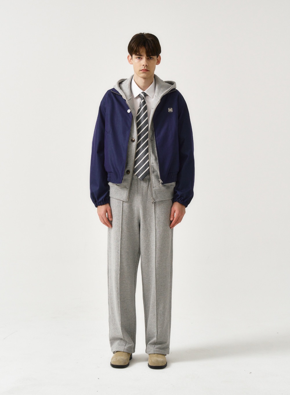 【SATUR】 LECCE TWO TONE ZIP UP JACKET : GLITTER RETRO BLUE