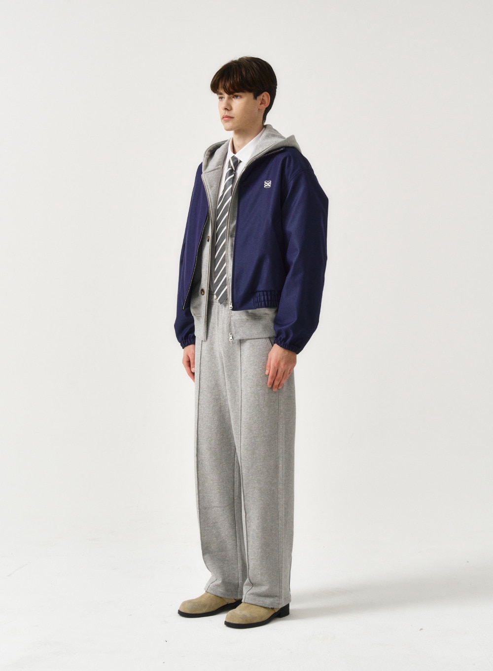 【SATUR】 LECCE TWO TONE ZIP UP JACKET : GLITTER RETRO BLUE