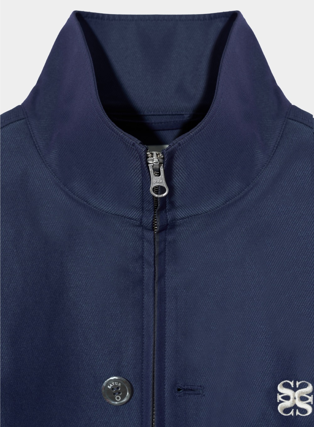 【SATUR】 LECCE TWO TONE ZIP UP JACKET : GLITTER RETRO BLUE