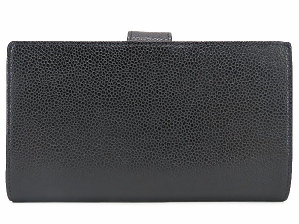 外超美品シャネルヴィンテージココマークキャビアスキン二つ折り長財布がま口財布ブラックグレインドカーフスキンA13498 外超美品シャネルヴィンテージココマークキャビアスキン二つ折り長財布がま口財布ブラックグレインドカーフスキンA13498