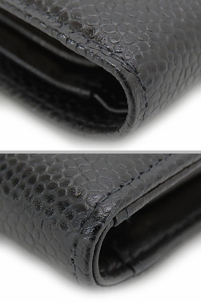 外超美品シャネルヴィンテージココマークキャビアスキン二つ折り長財布がま口財布ブラックグレインドカーフスキンA13498 外超美品シャネルヴィンテージココマークキャビアスキン二つ折り長財布がま口財布ブラックグレインドカーフスキンA13498