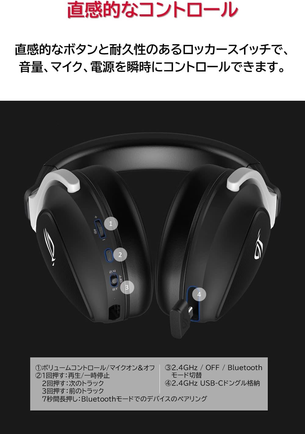 ROG Delta S Wirelessゲーミングヘッドセット USB Type-C無線/Bluetooth対応 PC/PS5/Switch/新品未開封/メーカー保証付